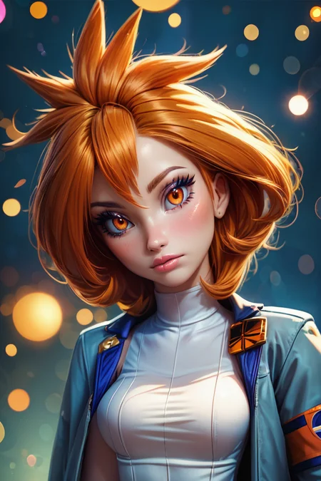 score_9, score_8_up, score_8, medium breasts, (curvy), cute, eyelashes, BREAK, , zzBrigette, short hair, orange hair, orange eyes, white sweater dress, turtleneck, blue jacket, <lora:Brigette_Pokemon_PDXL:0.7>, , BREAK, (ultra realistic,32k, masterpiece:1.2),(high detailed skin:1.1),( high quality:1.1), curvy, head tilt, hearts, blush, lips, closed mouth, curvy, head tilt, shiny clothes, (upper body), looking at viewer, bokeh, luminescent background, embedding:zPDXL, Expressiveh, <lora:RlAnmPDXL:1.0>,