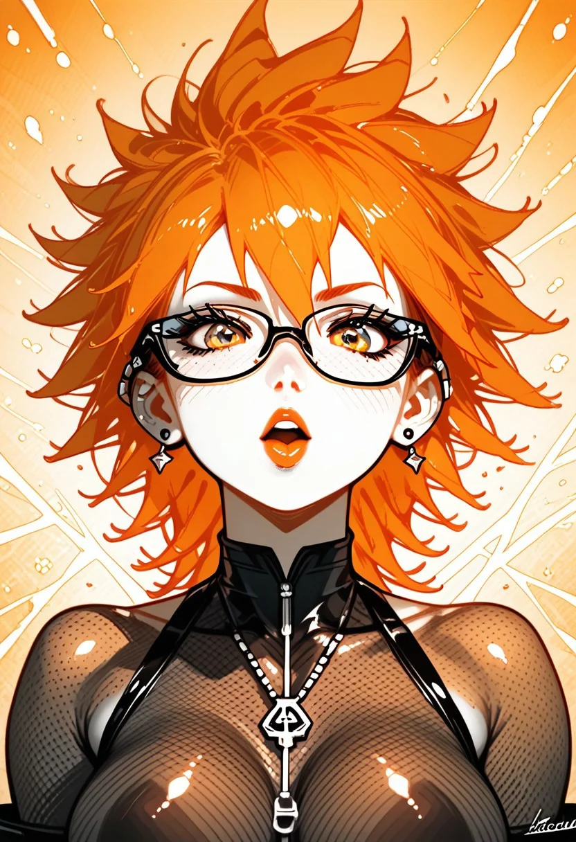 score_9, score_8_up, score_7_up, masterpiece, best quality:1.2, pencil drawing, monochrome, black and white, solo,  
a girl with orange hair dressed in glasses, in the style of futuristic digital art, flowerpunk, shiny/glossy, dark teal and orange, charming characters, lively colors
 soft bokeh, bright colors, high contrast, vivid lighting, unique angle, dynamic pose, detailed and dynamic, 8k, hyper details