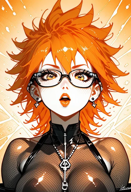 score_9, score_8_up, score_7_up, masterpiece, best quality:1.2, pencil drawing, monochrome, black and white, solo,  
a girl with orange hair dressed in glasses, in the style of futuristic digital art, flowerpunk, shiny/glossy, dark teal and orange, charming characters, lively colors
 soft bokeh, bright colors, high contrast, vivid lighting, unique angle, dynamic pose, detailed and dynamic, 8k, hyper details