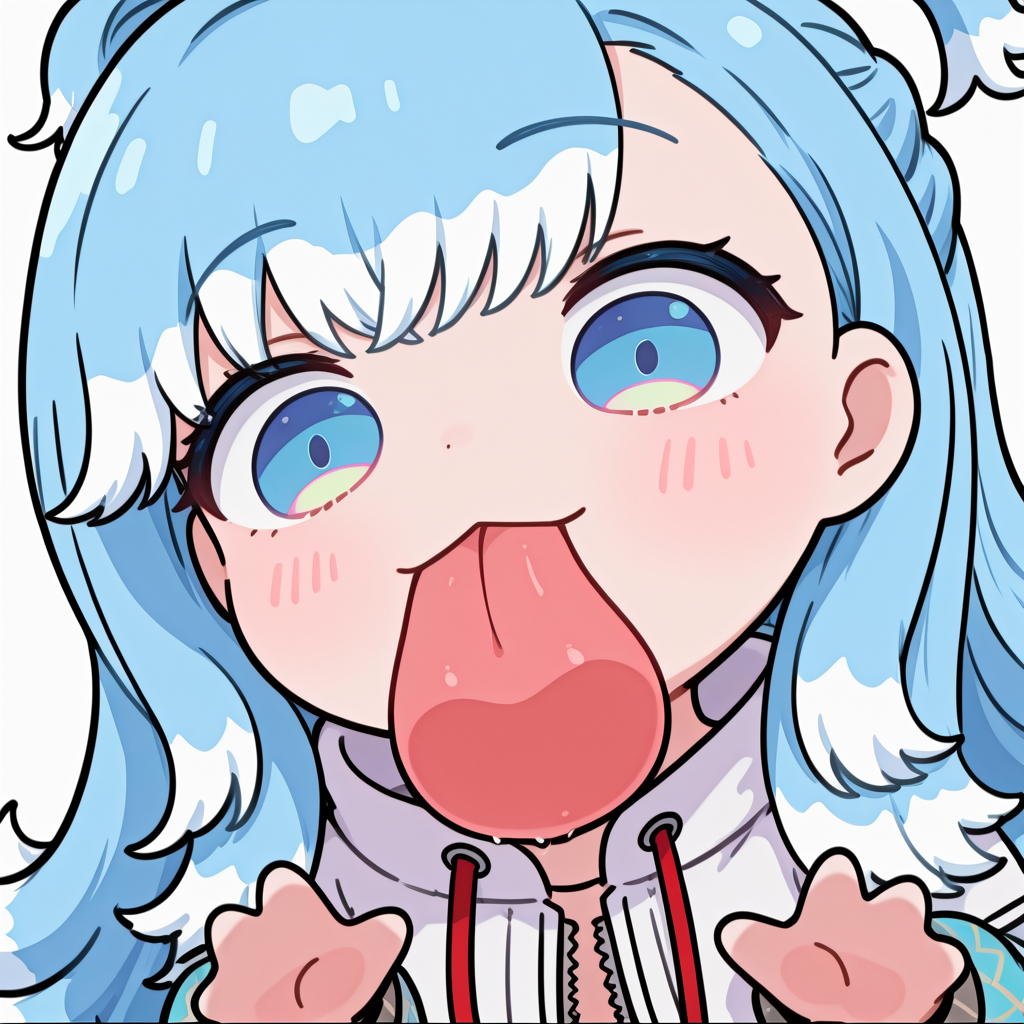 (masterpiece, high quality, amazing detail), highres, 1girl, kobo kanaeru, solo, blush_sticker, licking screen, 1girl, solo, long hair, looking at viewer, simple background, white background, tongue, tongue out, chibi, :3, <lora:Chibi_licking_your_screen-10:1>