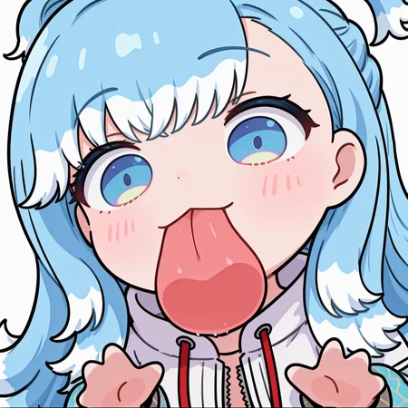 (masterpiece, high quality, amazing detail), highres, 1girl, kobo kanaeru, solo, blush_sticker, licking screen, 1girl, solo, long hair, looking at viewer, simple background, white background, tongue, tongue out, chibi, :3, <lora:Chibi_licking_your_screen-10:1>