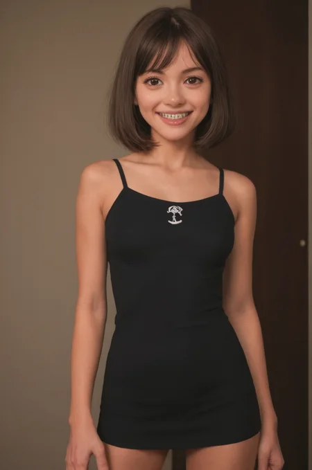 Stable_Yogis_PDXL_Positives, looking at viewer, 1girl, tanaka hime, himehina channel ,cowboy shot smile <lora:Braces_Only:1.0><lora:ttokgirls:0.05>