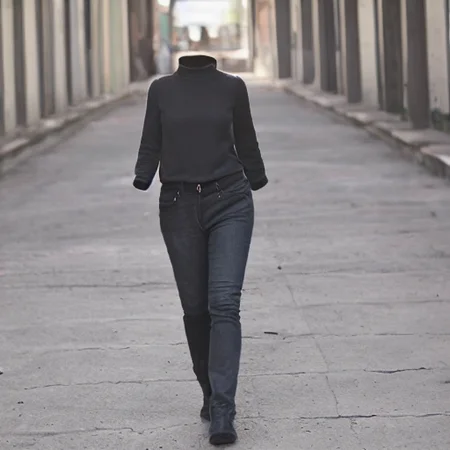 woman crossing the street