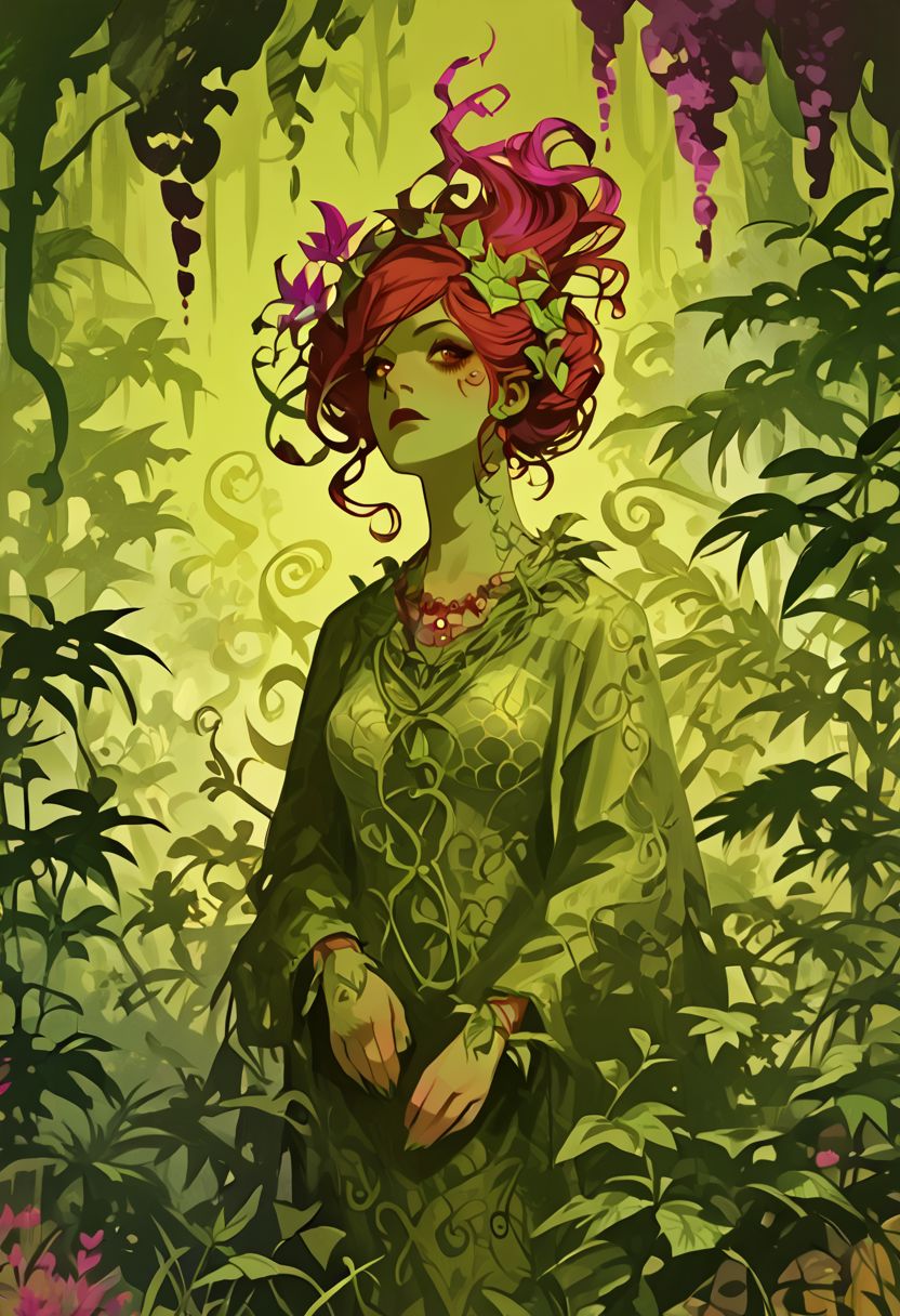 score_9, score_8_up, score_7_up, score_6_up,  fl4ttr1p,
Poison Ivy, 1girl, solo,