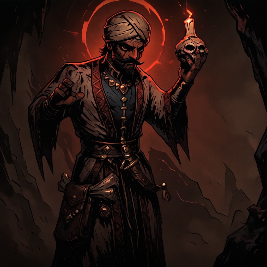 masterpiece, best quality, newest, absurdres, highres, TTCSV1.0,
1boy, DDOCC-V1.1, turban, headgear, facial hair, mustache, short hair, beard, arabian, arabian male,