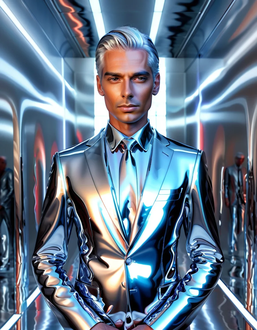 chromelora, 1man, portrait, chrome skin, chrome hair, chromelora, 1man, portrait, chrome skin, chrome hair, beautiful, glowing, vivid colors, intricate background, strong focus, highly detailed, cinematic, flawless composition, elegant, calm, complex, color, cool dynamic, full detail, enhanced light, inspired, rich deep expressive artistic, fine colorful, surreal, symmetry, iconic, excellent, delicate, pretty