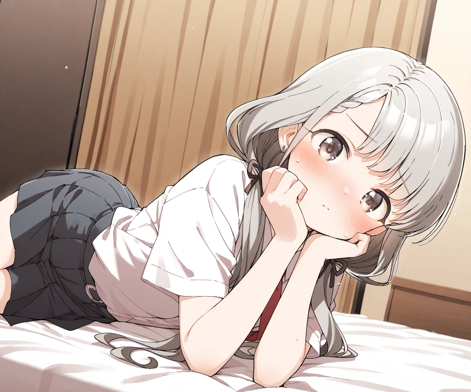 masterpiece, best quality, amazing quality, sfw, 1girl, solo, shirt, skirt, looking at viewer, hisakawa nagi, <lora:kusakashi style ILL-v2:1.2> kusakashi