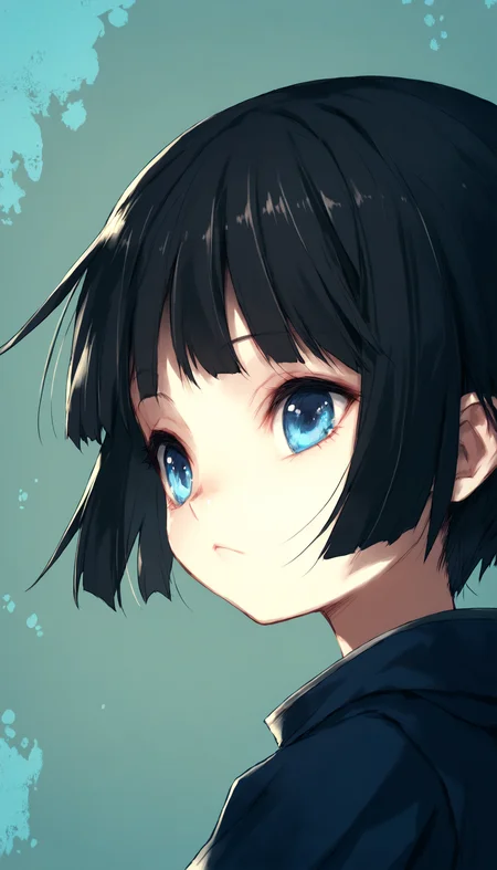 score_9, score_8_up, score_7_up, score_6_up, score_5_up, score_4_up, rating_safe, source_anime, hitomaru_style, hitomaru_face,
BREAK
1girl, solo, black hair, blue eyes, close up, dark abstract background, <lora:hito pony-000020:1>