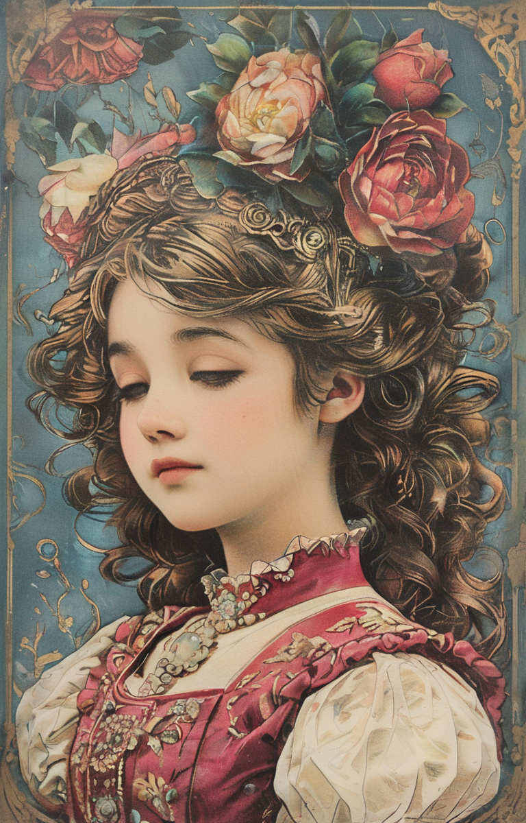 masterpiece,best quality,<lora:tbh261-sdxl:0.9>,illustration,style of Chromolithography portrait of idolmaster cinderella girls,