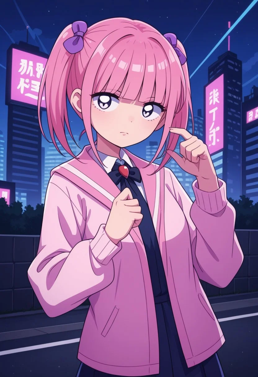 score_9, score_8_up, score_7_up,
masterpiece, best quality, detailed, amazing quality,
detailed background, city, night, city lights,
detailed eyes, clean eyes,
dynamic pose,
easynegative,
solo, 1girl, menhera-chan, jirai kei,