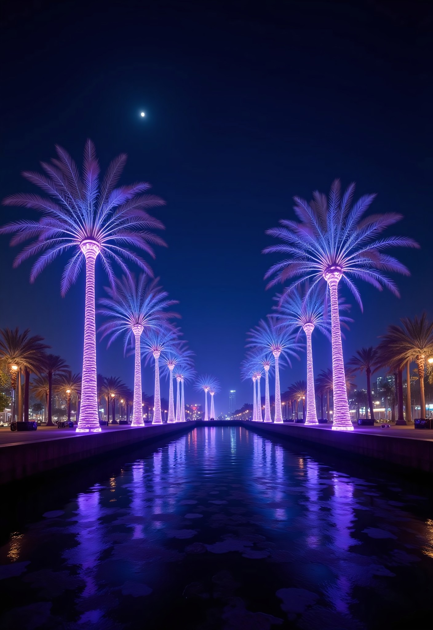 aidmaimageupgrader, they glow at night, a high quality digital image of an intricate miami showdown