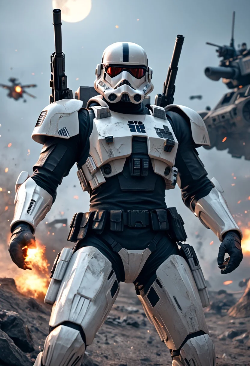 score_9, score_8_up, score_7_up, detailed photorealistic image, detailed face, 4K, 8K, absurdres, sci-fi, beautiful oriental girl, solo, bangs, on a battlefield in a moon city, stormtrooper, holding, firing gun, firing weapon, closeup of face, photography, detailed face, mecha armour, focus on face, BREAK
surrounded by other soldiers, explosions, armored vehicles