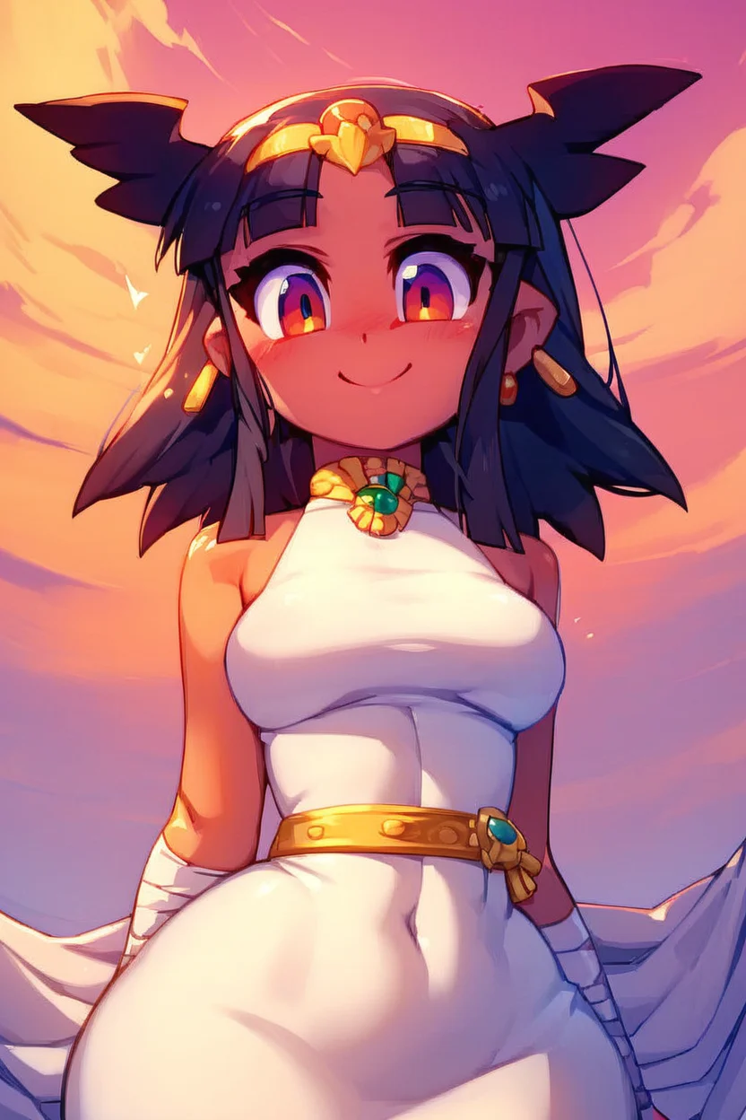 score_9, score_8_up, score_8, medium breasts, (curvy), cute, eyelashes, BREAK, , zzToto, dark skin, 1girl, blush, black hair, jewelry, sky, day, bandages, white dress, sleeveless dress, <lora:Toto_Takatsu_PDXL_v2:0.8>, , BREAK, wide hips, smile, looking at viewer, cowboy shot, embedding:zPDXL, Expressiveh, <lora:SweetCAT_PDXL:1.0>, <lora:SDXLFaeTastic2400:0.5>, <lora:Expressive_H-000001:0.4>,