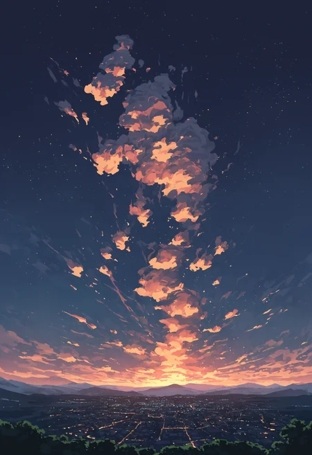 score_9, score_8_up, score_7_up, highly detailed, intricate detail, modern architecture, at night, cloud, small european town, hills, clouds, night, high contrast, landscape, europe, source_cartoon,
<lora:ScenicHorizonsV2:1>, sc3nery