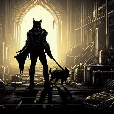a dog, digital art, dan mumford