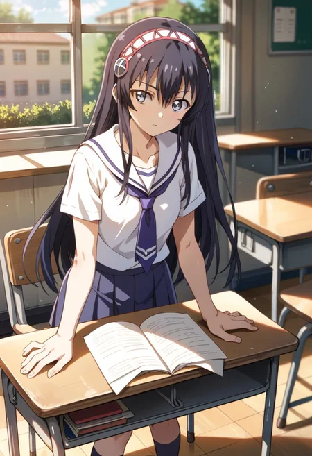score_9_up, score_8_up, score_7_up, source_anime, LUVELIA SANCTOS, student unifrom, classroom, student