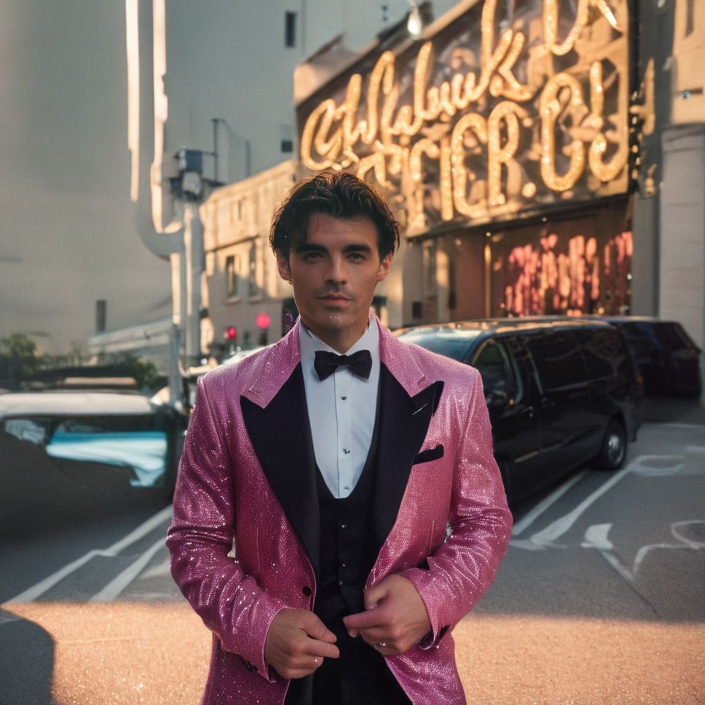 DSLR photo of ɉøǝɉøɳɐʂ.glitter.professional photography.high resolution.detailed photo.portrait.RAW.analog film.still film.50mm.f/16.uhd.hdr.4k.cinematic lighting.adobe lightroom <lora:joejonas-ɉøǝɉøɳɐʂ-xl_8800_lora_f32:1> <lora:gl1tt3rSDXL:1>