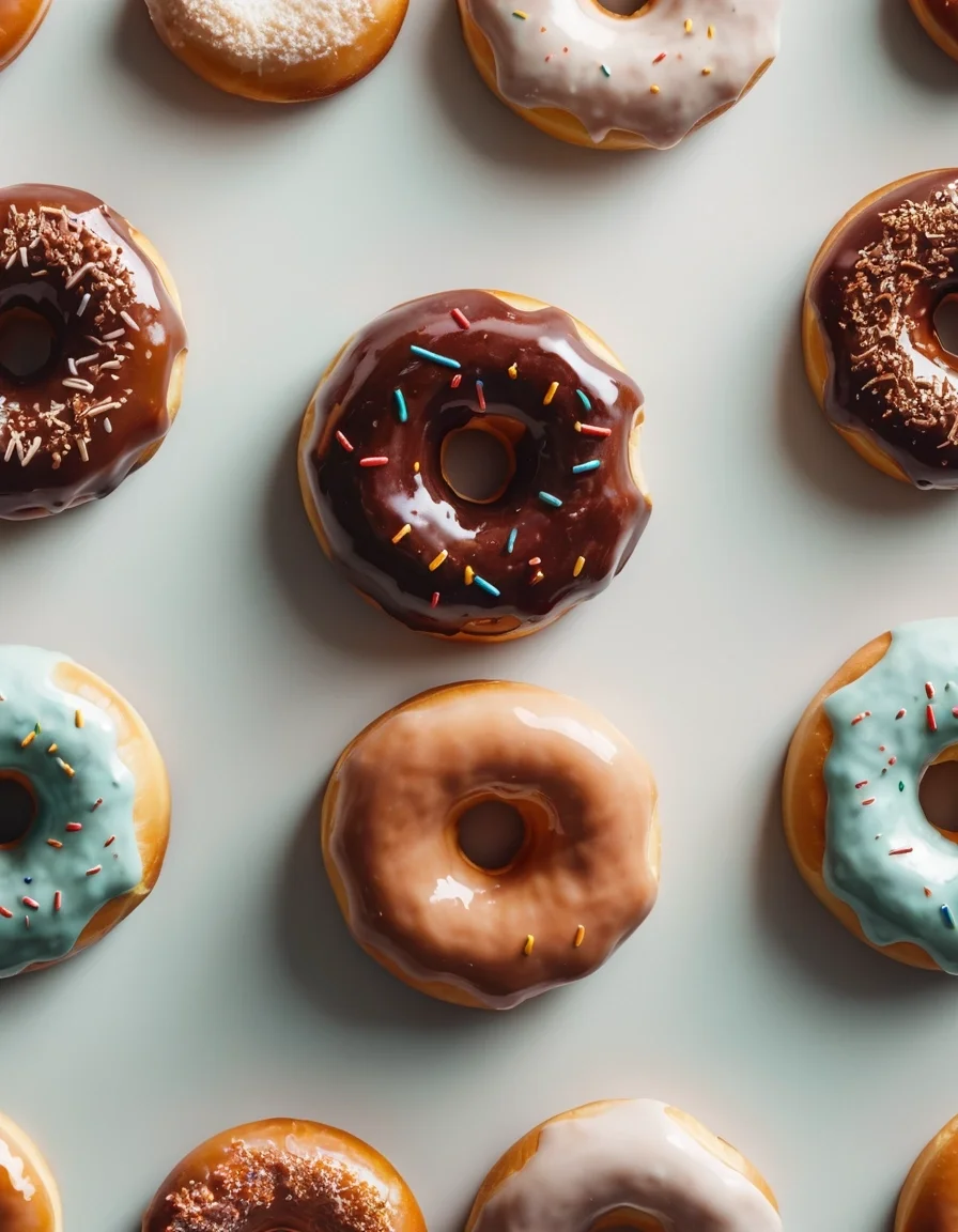 analog photo of perfect glazed donut