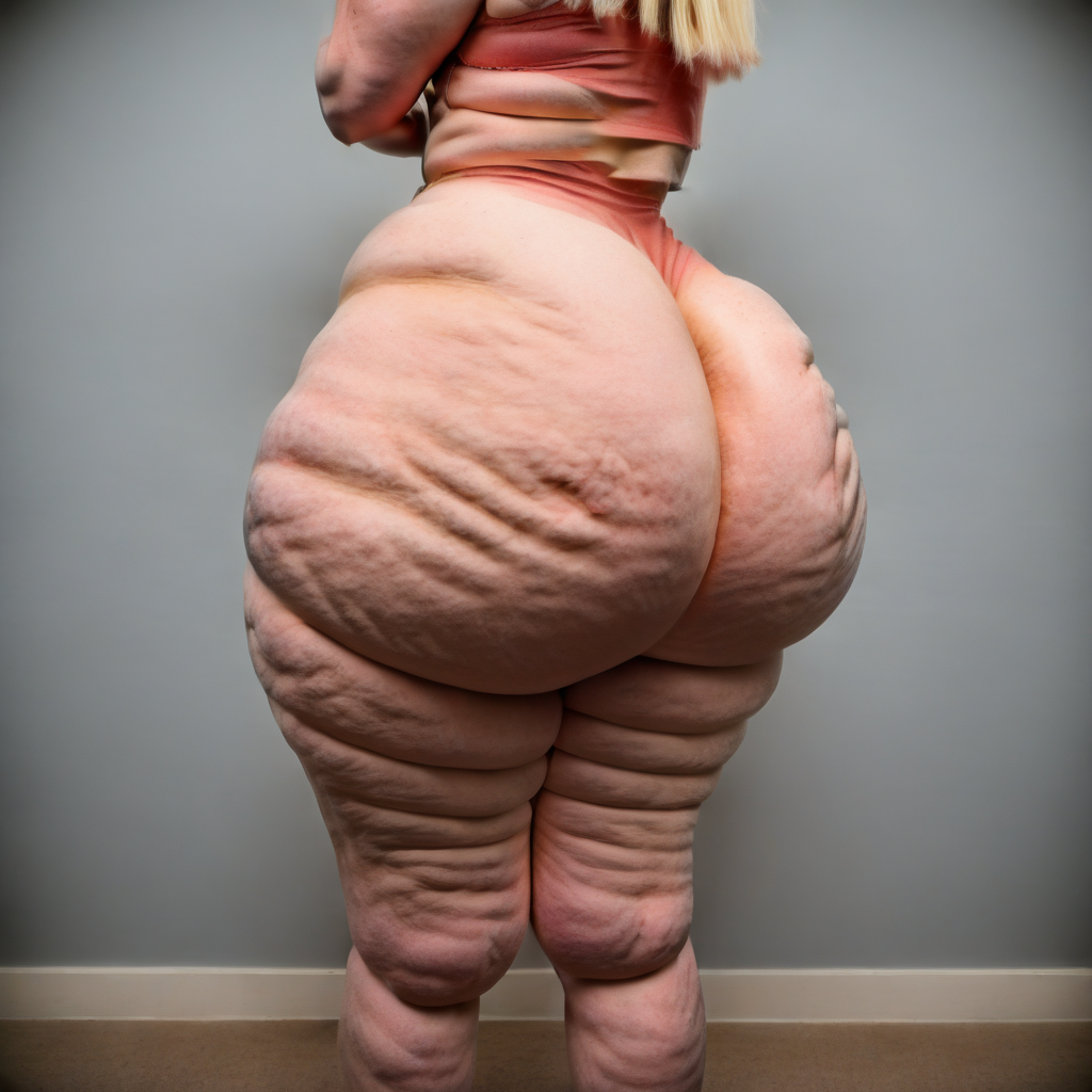 pale blonde woman with a huge ass, Scandinavian, perfect face, juicy lips, juicy ass, squishy ass, real skin, real cellulite, ass meat, saggy ass, juicy thighs, squishy thigh pouches, juicy hips, juicy growth on thighs, extra wide hips, thigh creases
