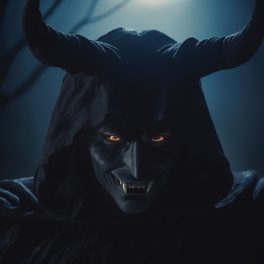 cinematic film still of  <lora:Demon:0.8>
Demon a demonic creature with evil smile staring at camera, shallow depth of field, vignette, highly detailed, high budget, bokeh, cinemascope, moody, epic, gorgeous, film grain, grainy