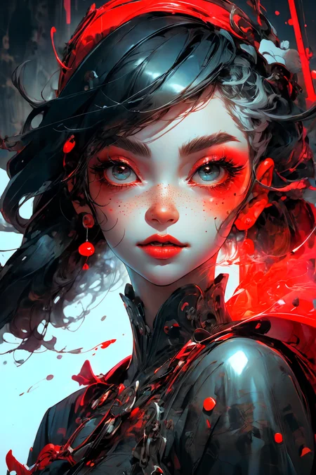 close-up shot, woman, gothic make-up, detailed skin, light freckles, shallow depth of field, OverallDetail
<lora:more_details:0.4>
<lora:Cosmic anime-oil fusion v2:0.45>
<lora:AnimeVibesV3:0.3> animevibes,
<lora:3DMM_V11:0.5> 3DMM
<lora:midjourney_20230624181825:0.7> midjourney ,
<lora:LAS:0.5> cloud,colorful,
<lora:msw_locon-t2:0.6>
<lora:wuxia2:0.6> gu,
<lora:CyberpunkStyleV1:0.2> PunkAI ,
<lora:CatgirlMaidV1.0-000003:0.35> CatgirlMaid, shiny, shiny hair, shiny skin, shiny clothes