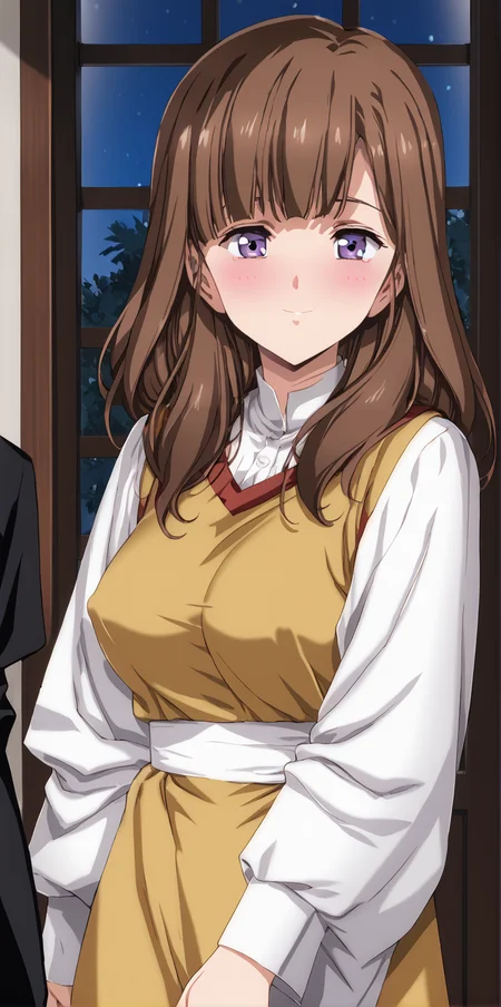1girl, 1boy, masterpiece, highres, high quality,night, dark room,
score_9, score_8_up, score_7_up, score_6_up, source_anime,
(mature female), cowboy shot,
BREAK
indoors, (blush:2), seductive smile, smile,
covered nipples,
BREAK,
BREAK,
Odoko, long hair, bangs, brown hair, purple eyes,<lora:Urushihara Satoshi_XL_PONY_V2:0.9>,<lora:WanderingWitch:0.8>