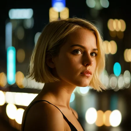 cinematic film still of <lora:detailed_notrigger:0.1>
<lora:facial expression style v2:0.1>
<lora:perfection style:0.1> perfection style
<lora:TeethXL:0.1>
<lora:detailed:0.1> detailed
<lora:skin texture style:0.2>
<lora:anamorphic bokeh style:1>
Anamorphic bokeh style of a woman standing in front of a city at night, detailed style, sharp style, perfection style, cinematic style, film style, kodak style, fujifilm style, 35mm film style, oval bokeh style, anamorphic blur background style, special effect bokeh style, anamorphic lens distortion style, anamorphic film style, anamorphic bokeh style, 1girl, solo, short hair, blonde hair, upper body, blurry, lips, depth of field, blurry background, looking away, realistic, bokeh, outdoors, night, city lights
, shallow depth of field, vignette, highly detailed, high budget, bokeh, cinemascope, moody, epic, gorgeous, film grain, grainy