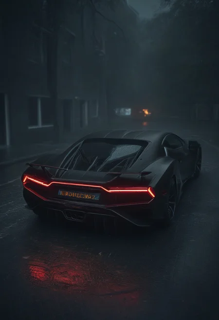 Neon noir diablo,<lora:CHV-Zoom:1>,Cornelisz Hendriksz Vroom vehicle,car,headlights [1],interior lighting [2], . Cyberpunk, dark, rainy streets, neon signs, high contrast, low light, vibrant, highly detailed