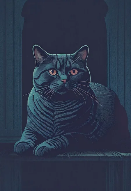 score_9, score_8_up, score_7_up, score_6_up, novuschroma28 style, easynegative, detailxl, BREAK, night, chocolate chip cookie, cookie art design, cookie decoration,solo cookie,(flat art), cookie with a picture of british shorthair cat