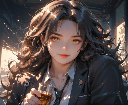 PonyScores7, source_anime, ah1, IllustriousQual, <lora:natsumi_style:0.5>, <lora:by_usakun-pony:0.4> by usakun, <lora:Akina_Bbw_Style_-_PonyXL:0.2> AkinBw
BREAK 1girl, mature female, (round face:1.2), (thick eyebrows:1.3), (curvy), round-chin, caucasian, (plump face), <lora:Round_face:0.2>, <lora:ETO_OCPonyXL:0.5> eto_oc, skindentation, (plump), thick thighs, wide hips, busty, voluptuous, lips, <lora:venus body PonyXL:0.4>, <lora:shinyskin2:0.2> glistening skin
BREAK (((curly hair), long hair, (black hair:1.4), (parted hair:1.7), messy hair, kinky curls, <lora:hairdetailpxl:0.2> hairdetailpxl))
BREAK ((half green and brown eyes), (colorful eyes), (multicolored eyes), (downturned eyes:1.4), <lora:expressive eyes:0.5> expressive eyes, <lora:eyedetailpxl:0.2> eyedetailpxl, <lora:Eyes_High_Definition:0.3> EyesHD)
BREAK ((Face with a playful smirk and raised eyebrow, <lora:Expressive_H:0.2> Expressiveh, <lora:Emotional_Anime_Expressions_PonyXL_Concept:0.2> emotional, <lora:Best_Facial_Expression_LoRA_PONY:0.2>, looking at viewer, <lora:Detailed expressive EXEV style -XL Pony V1.0:0.2> FaceDetail))
BREAK ((holding a bottle of whiskey))
BREAK dark lavender classic cocktail dress with pumps and a clutch
BREAK (((a minimalist streaming studio, with clean design, neutral tones, professional equipment, organized space)))
BREAK <lora:xl_more_art-full_v1:0.2>, <lora:aesthetic_anime_v1s:0.2>, <lora:EpicF4nta5yXL:0.2>, <lora:detailxl:0.2> detailxl, <lora:Fant5yP0ny:0.2>, best quality, amazing quality, best aesthetic, absurdres, illustration, Volumetric_Lighting, ultra-detailed, very aesthetic, intricate details, 8k, masterpiece, best_quality
BREAK (zoom_out:1.8), (In-Camera Multiple Exposure shot)
BREAK Stable_Yogis_PDXL_Positives, AS-Adult, <lora:Complicated fantasy portrait - XL Pony V2.0:0.3>, bad-hands-5, <lora:HDA_Detailer:0.5>, HDA_FatGirlXL