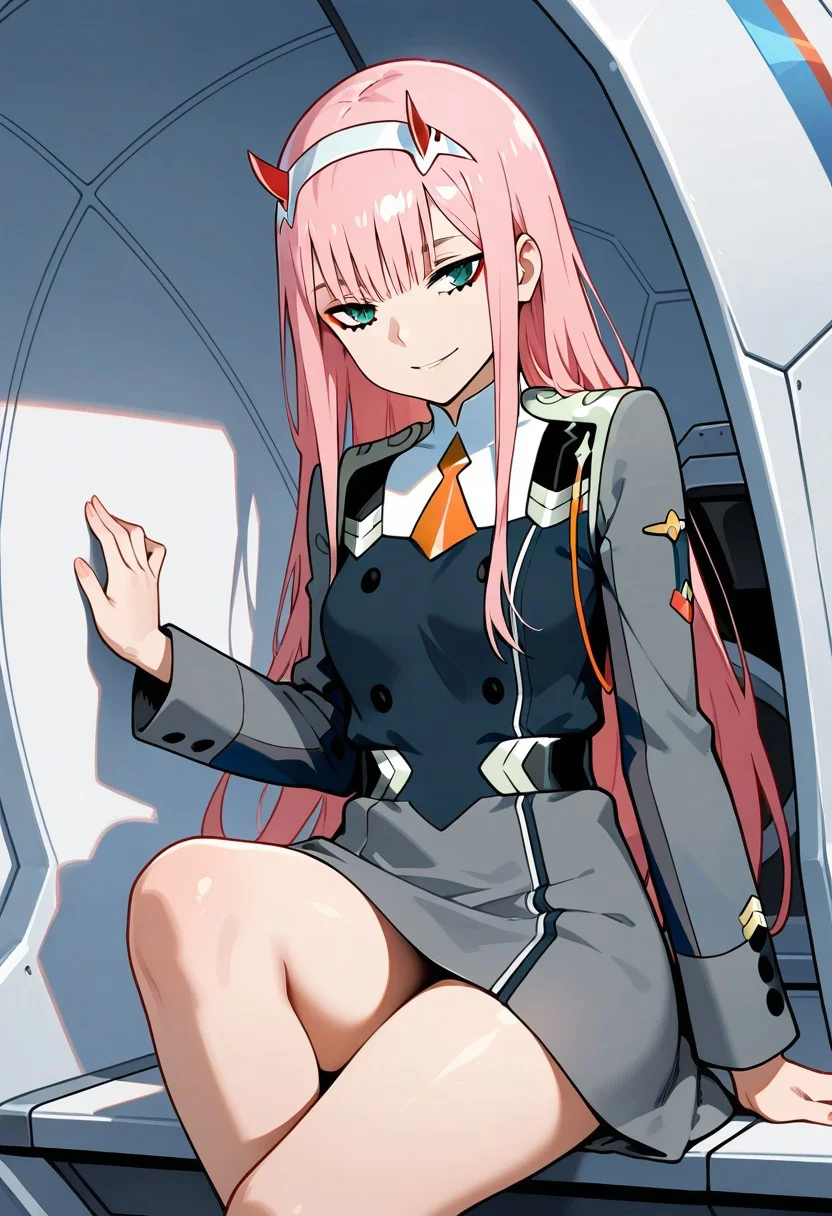 zero two (Darling in the Franxx), in uniform, masterpiece, amazing quality, HD32K