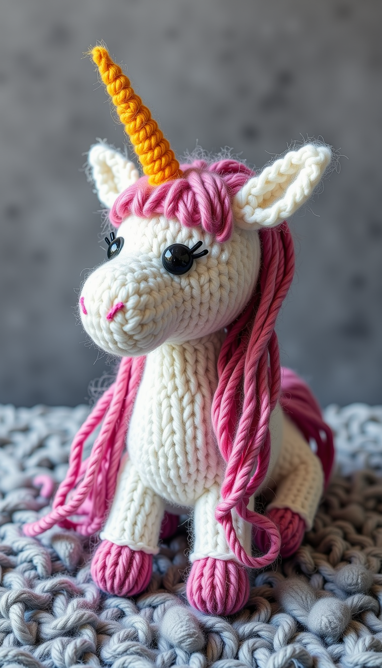 Made out of wool a unicorn