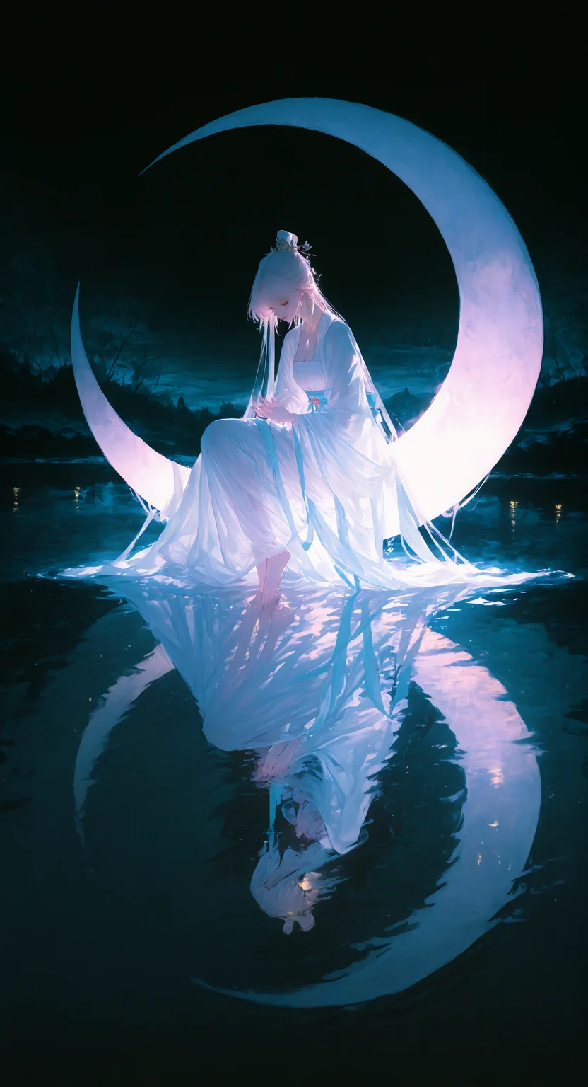 masterpiece, best quality, good quality, very aesthetic, absurdres, newest, 1girl, hanfu,see-through,
Sitting on the glowing crescent moon, the tranquil lake, reflections, and toes lightly touching the water <lora:spo_sdxl_10ep_4k-data_lora_webui:0.6> <lora:ponyv5_noobV065S_1_adamW-000013:0.7> <lora:USNR_STYLE_XL_lokr:0.45> <lora:GBF_Illustrious:0.4> <lora:748cmSDXL:0.8>