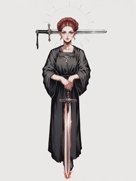score_9, score_8_up, score_7_up, score_6_up, r3d1nk, sword, white background, 1girl <lora:r3d1nk:0.8>, red,