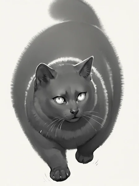 score_9, score_8_up, score_7_up, score_6_up, score_5_up, score_4_up, <lora:p3np0v4cXLP:1> p3np0v4c, black cat, monochrome, p3np0v4c, white background, fluffy