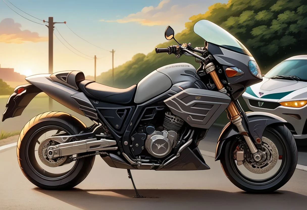 score_9,
rider machine, bmw, grey motorcycle