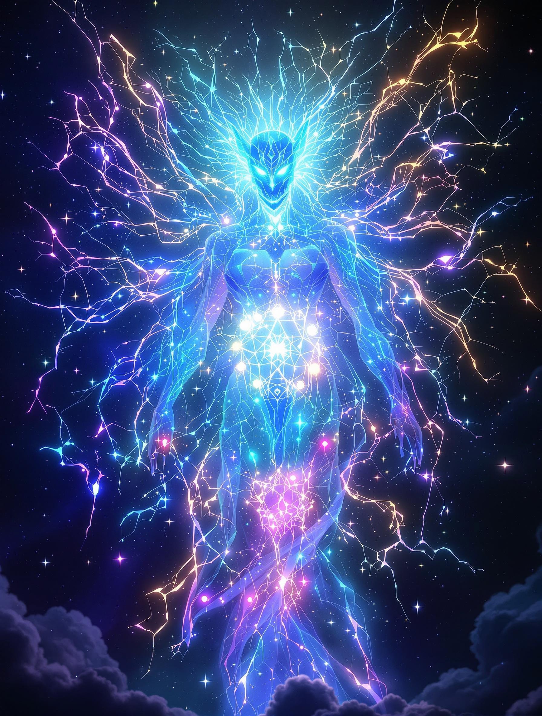 7 bioluminescence translucent entities they are,
A Bioluminescence translucent Hydrogen God - H (Atomic number 1)
A Bioluminescence translucent Helium Goddess- He (Atomic number 2)
A Bioluminescence translucent Lithium God - Li (Atomic number 3)
A Bioluminescence translucent Beryllium Goddess- Be (Atomic number 4)
A Bioluminescence translucent Boron elf - B (Atomic number 5)
A Bioluminescence translucent Carbon/humanoid - C (Atomic number 6)
A bioluminescence translucent Nitrogen/demon - N (Atomic number 7)
Oxygen - O (Atomic number 8)
Masterpiece, 32k, 16k, 8k,