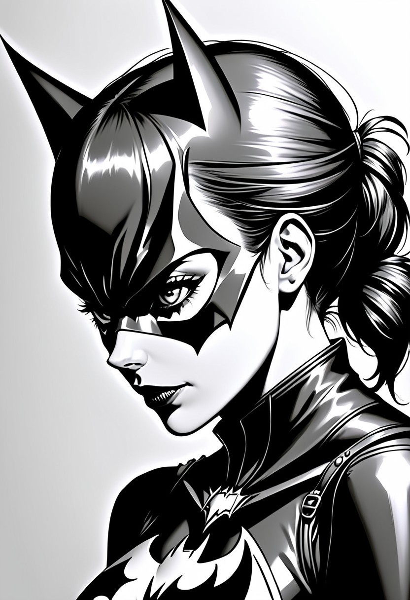 a beautiful punk woman, very detailed, silhouette of batgirl with gold foil <lora:SDXLPaintSplash:0.2>   (perfect hands, perfect fingers), batman logo, <lora:ImgFixerPre0.3:1.0> <lora:add-detail-xl:1.0> <lora:badhandv4:1.0> embedding:EasyNegativeV2 embedding:bad_prompt_version2-neg embedding:fcNeg-neg . perfect lighting, side view, perfect shadows,