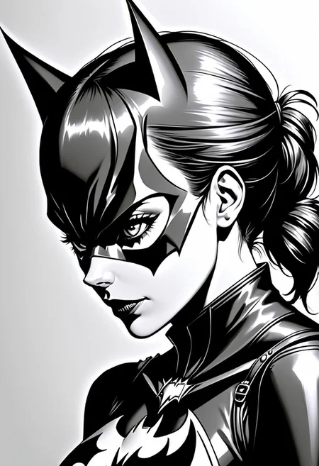 a beautiful punk woman, very detailed, silhouette of batgirl with gold foil <lora:SDXLPaintSplash:0.2> (perfect hands, perfect fingers), batman logo, <lora:ImgFixerPre0.3:1.0> <lora:add-detail-xl:1.0> <lora:badhandv4:1.0> embedding:EasyNegativeV2 embedding:bad_prompt_version2-neg embedding:fcNeg-neg . perfect lighting, side view, perfect shadows,