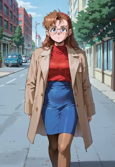 score_9, score_8_up, score_7_up, score_6_up
BREAK
gunsmith, becky farrah, brown hair, freckles, blue eyes, round eyewear, long hair, long coat, sweater, skirt, pantyhose, walking, Chicago, streets, christmas, outdoor