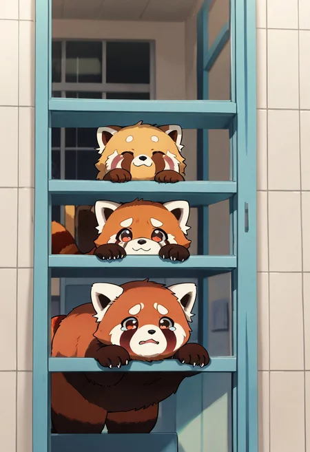 "(masterpiece, best quality, high quality, highres), very awa, highres, absurdres,(naguru \(cyoroama\):0.7), (chii-kun \(seedyoulater\):0.6), (winick-lim:0.7), (shibuta:0.9), (suzu-q:0.8), (shirakawa_nigori:0.8),
(red panda:1.2), (no humans:1.1), paws, fur, (cute:1.2), comfy, solo,
looking over shoulder, close-up, activity,
(laughing:0.6), tearing up,
midnight lake city window neon signs background, "