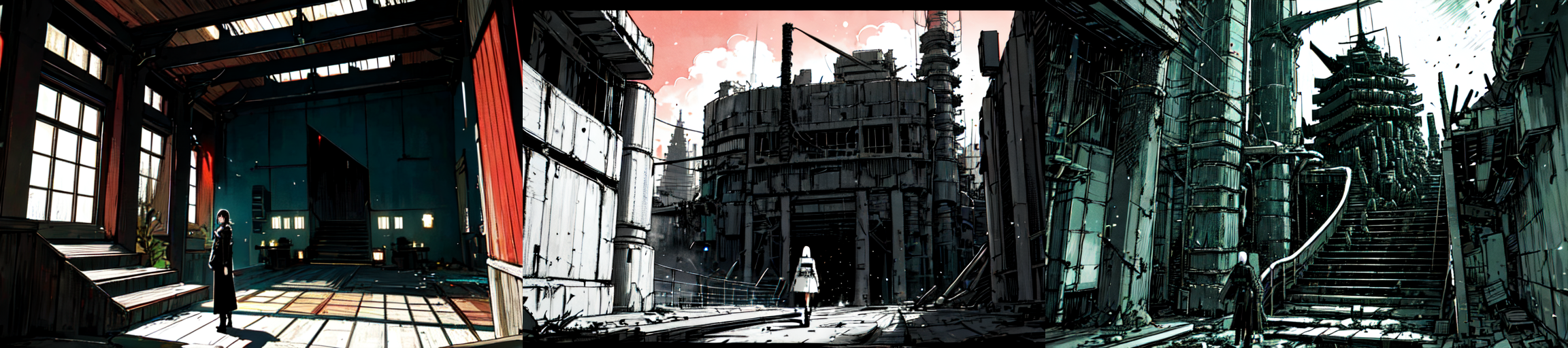 highly insanely detailed, masterpiece, top quality, best quality, highres, 4k, 8k, RAW photo, (very aesthetic, beautiful and aesthetic), 
__lazy-wildcards/subject/env-bg/nihei_tsutomu-blame-env/prompts__, 
<lora:ABARA:0.5>, 
(1girl:1.3), 
solo focus, 
__lazy-wildcards/dataset/background__,âââ