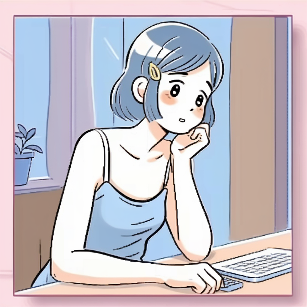 cartoon-style ,in  screen ,Shy blushing young girl is talking to camera,<lora:tw_hgame:0.85>, Camisole