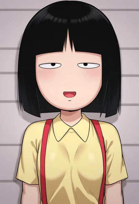 <lora:HyLper-Accelerate-PAseer:1> score_9, score_8_up, score_7_up, best quality, uncensored, source_anime,
BREAK
1girl, hanako-san, black hair, black eyes, no nose, yellow shirt, flat chest,
standing, mugshot, looking at viewer, upper body, portrait, close-up face, facing viewer, indoors,
<lora:hanako-san_XL(pony)v10:1>
