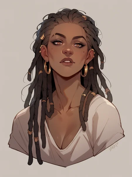 score_9, score_8_up, score_7_up, score_6_up, <lora:sw4pXLP:0.8> sw4p, 1girl, dreadlocks, dark skin,