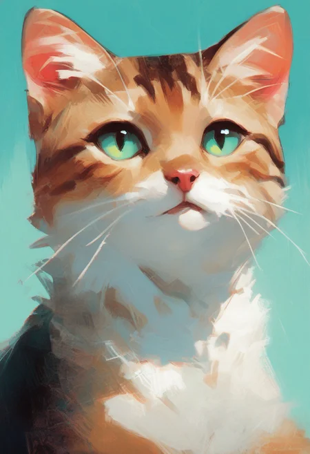 score_9, score_8_up, score_7_up, score_6_up, watercolors, pink.and teal inkblot of a cat