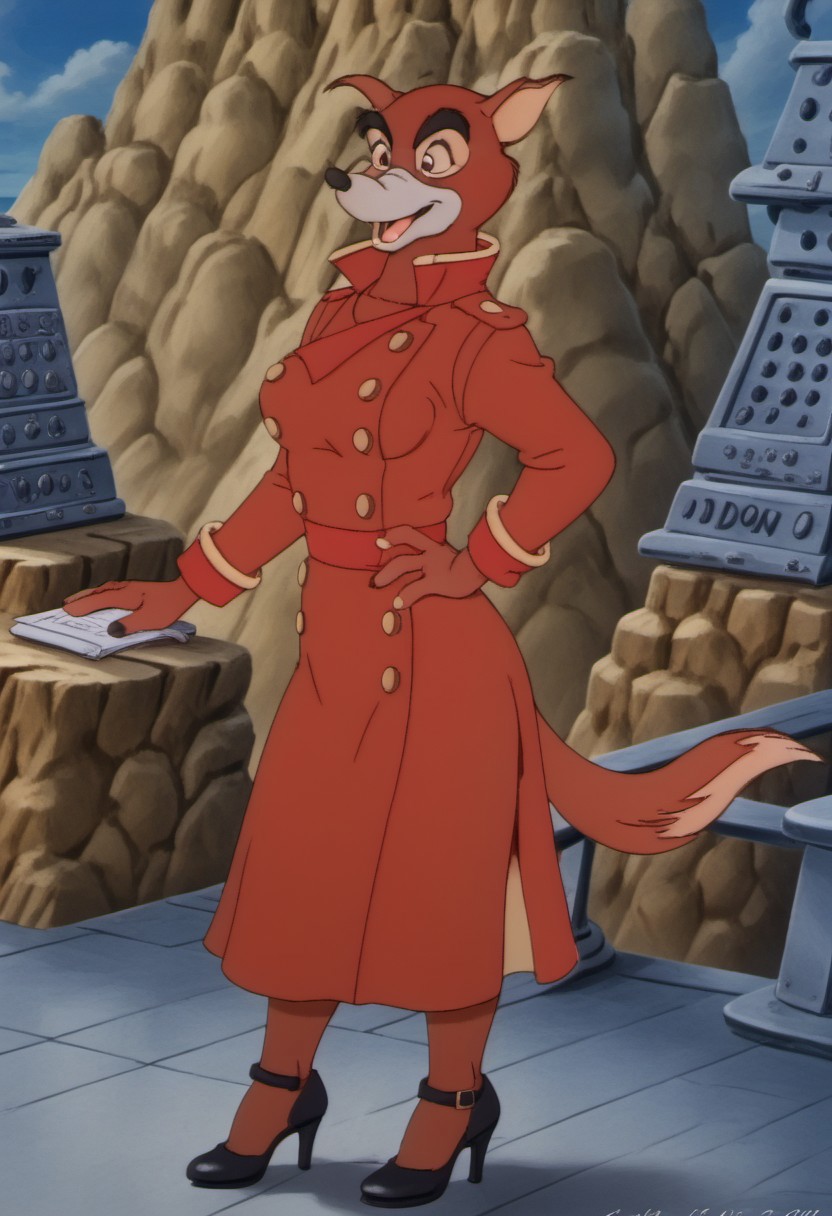 score_9, score_8_up, score_7_up, source:furry, dynamic lighting, detailed background, ((day background, class background)) Kar_B_style, kemono, furry anime, ink lines, bold lines, detailed sketch, high detail, colored anthropo character,capitan uniform, brown velcro woman's sandals,plartform, heeled high heels, anthropomorphic animal, anthropomorphic animals), Don Karnage, brown fur, beige muzzle, black nose, huge eyebrows, long muzzle, brown eyes
BREAK
<lora:add-detail-xl:1.5>