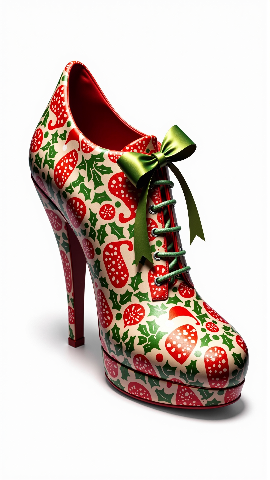 An image of a ChristmasWrapped Shoes. It is entirely wrapped up in christmas wrapping paper.
<lora:ChristmasWrappedFlux:0.6>