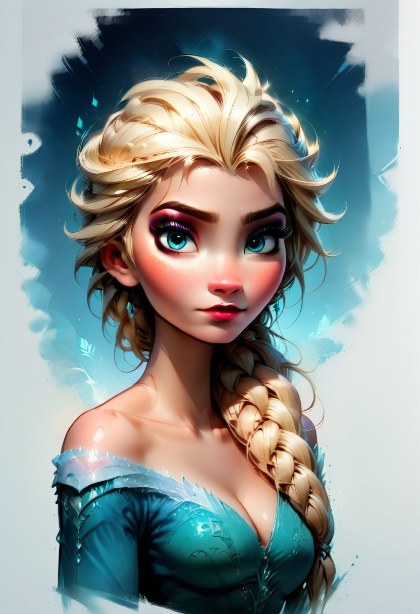 Faded Headshot, faded bottom, faded edges ,score_9,score_8_up,score_7_up,score_6_up,score_5_up, rating_safe,
1girl, Elsa, Disney, \(Frozen\)/,(ultra HD quality details), blue eyes, blonde hair, single braid, single braid over shoulder,
blue dress, bare shoulders, long sleeves, bare shoulder, cleavage,
beautiful, centered, looking at the camera, approaching perfection, dynamic, moonlight, highly detailed, watercolor painting, artstation, concept art, smooth, sharp focus, illustration, portrait, close up
medium breasts,