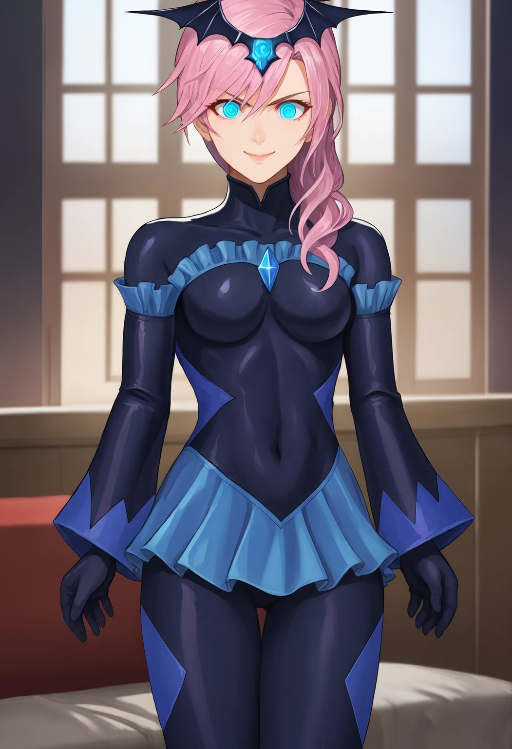 score_9, score_8_up, score_7_up, source_anime,
lightningfarron, 1girl,
evil smile, closed mouth, evil,
badend bodysuit, blue badend, badend tiara,
standing, cowboy shot, mind control,
indoors,
<lora:bad-end-ot4-006:1.0> <lora:ffxiii_lightning_ponyXL:0.8>